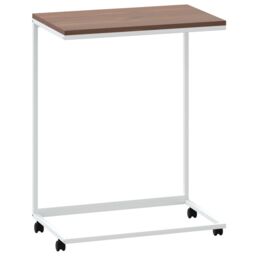 Berkfield Home Side Table with Wheels White 55x35x70 cm Engineered Wood - Size: 55 x 35 x 70 cm - thumbnail 2