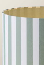 ValueLights Thorley Green & Cream Stripe Shade Fabric Midi Floor Lamp & Bulb in Pale Green - thumbnail 4