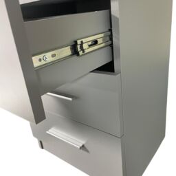 Interior Emporium Ltd 3-Drawer Bedside Table - Compact Nightstand with Storage - Modern Bedroom Furniture (Grey) in Grey - thumbnail 4