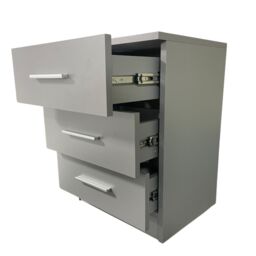 Interior Emporium Ltd 3-Drawer Bedside Table - Compact Nightstand with Storage - Modern Bedroom Furniture (Grey) in Grey - thumbnail 3