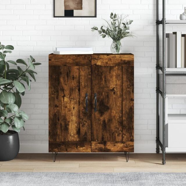 Berkfield Home Sideboard Smoked Oak 69.5x34x90 cm Engineered Wood in Brown - image 1
