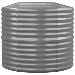 Berkfield Home Garden Raised Bed Powder-coated Steel 440x80x68 cm Grey - Size: 440 x 80 x 68 cm - thumbnail 4
