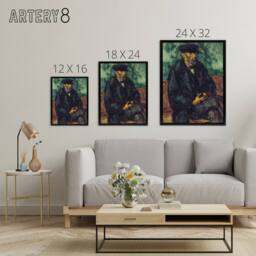"Artery8 The Gardener Vallier Portrait Painting Cezanne Framed Canvas Wall Art - Size: W12"" x H16""" - thumbnail 4