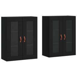 Berkfield Home Wall Mounted Cabinets 2 pcs Black Engineered Wood - thumbnail 2