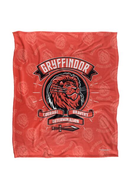 Warner Brothers Harry Potter Gryffindor Varsity Badge Blanket 152 x 127 cm in White - image 1