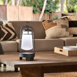 Netlighting Lyndon Integrated LED Outdoor Portable Bluetooth Speaker Lantern UK Plug Textured Black IP44 - thumbnail 2