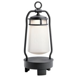 Netlighting Lyndon Integrated LED Outdoor Portable Bluetooth Speaker Lantern UK Plug Textured Black IP44 - thumbnail 1
