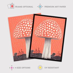 "Wee Blue Coo Wall Art Print Fairy Fungi Toadstool Fly Agaric Coral Living Room - Size: W24"" x H32""" - thumbnail 2