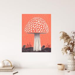 "Wee Blue Coo Wall Art Print Fairy Fungi Toadstool Fly Agaric Coral Living Room - Size: W24"" x H32""" - thumbnail 4