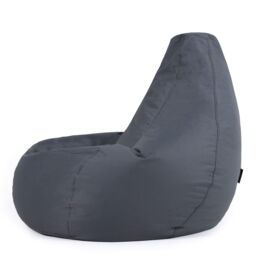 icon Recliner Indoor Outdoor Navy Blue Bean Bag Chair Pack of 2 in Charcoal - thumbnail 4