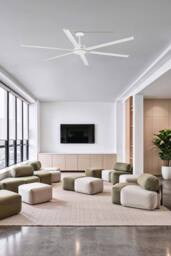 Netlighting Rotterdam XXL 6 Blade Ceiling Fan Matt White with Light 3000K - thumbnail 2