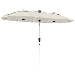 OUTSUNNY 3 m Double-Sided Garden Parasol with Solar Lights, Cream White - Size: 3m - thumbnail 2