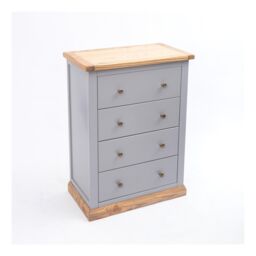 Cabinet Bits Bicarri 4 Drawer Chest of Drawers Brass Knob in Grey - thumbnail 3