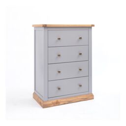 Cabinet Bits Bicarri 4 Drawer Chest of Drawers Brass Knob in Grey - thumbnail 2