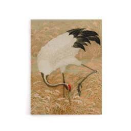 "Artery8 Sarus Crane Foraging in Rice Field Audsley Canvas Wall Art in Beige - Size: W18"" x H24""" - thumbnail 1