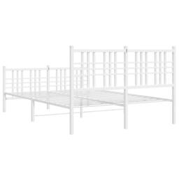 Berkfield Home Metal Bed Frame without Mattress with Footboard White 120x200cm - Size: Small Double - thumbnail 6