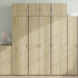 Berkfield Home Highboard Sonoma Oak 70x42.5x185 cm Engineered Wood in Brown - thumbnail 1