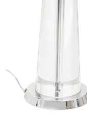 Orsina Clear Crystal Table Lamp With Chrome Base, Geometric Crystal Frame Bedside Lmap, Contemporary Table Lamp in White - thumbnail 6