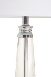 Orsina Clear Crystal Table Lamp With Chrome Base, Geometric Crystal Frame Bedside Lmap, Contemporary Table Lamp in White - thumbnail 4