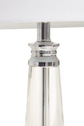 Orsina Clear Crystal Table Lamp With Chrome Base, Geometric Crystal Frame Bedside Lmap, Contemporary Table Lamp in White - thumbnail 2