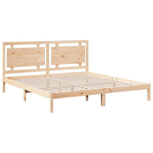 Berkfield Home Decorative Extra Long Bed Frame without Mattress¬†180x220 cm Soli in Light Tan - Size: 180x220 cm - image 1