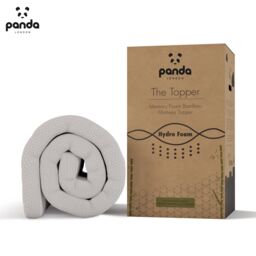 Panda London Memory Foam Bamboo Mattress Topper in White - Size: EU King