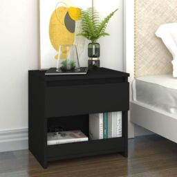 Berkfield Home Bedside Cabinet Black 40x30x39 cm Engineered Wood - Size: 40 x 30 x 39 cm