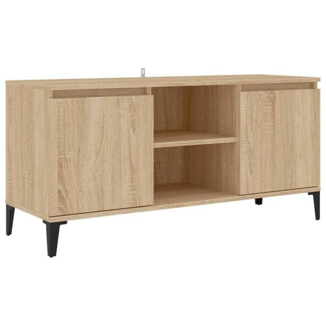 Berkfield Home TV Cabinet with Metal Legs Sonoma Oak 103.5x35x50 cm in Light Tan - image 1