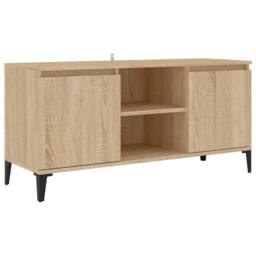 Berkfield Home TV Cabinet with Metal Legs Sonoma Oak 103.5x35x50 cm in Light Tan