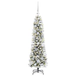 Berkfield Home Artificial Christmas Tree with 150 LEDs Green & white 120 cm - thumbnail 3