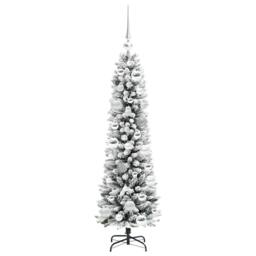 Berkfield Home Artificial Christmas Tree with 150 LEDs Green & white 120 cm - thumbnail 4