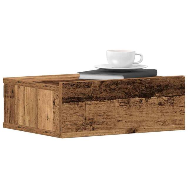Berkfield Home Floating Nightstands 2 pcs Old Wood 40x32x15 cm Engineered Wood in Brown - Size: 40 x 32 x 15 cm - image 1