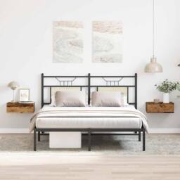 Berkfield Home Floating Nightstands 2 pcs Old Wood 40x32x15 cm Engineered Wood in Brown - Size: 40 x 32 x 15 cm - thumbnail 3