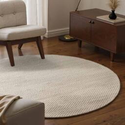 THE RUGS Lyon Handwoven Wool Beans Rug Living Room in Cream - Size: 160 cm x 230 cm - thumbnail 5