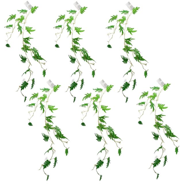 Leaf 6 x 100cm Artificial Hanging Trailing Philodendron Small Plant in Green - Size: 6 x 100 cm - image 1
