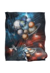 Reinders Astronaut Solar System Balloons Silky Touch Super Soft Throw Blanket 152 X 127 cm in White - thumbnail 2