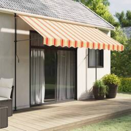Berkfield Home Replacement Fabric for Awning Valance Yellow & Orange Stripe 3.5 m - thumbnail 1