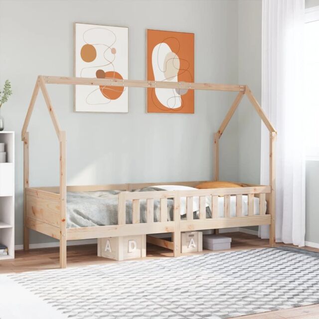 Berkfield Home Kids' House Bed Frame without Mattress 90x200 cm Pine in Brown - image 1