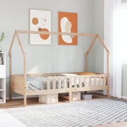 Berkfield Home Kids' House Bed Frame without Mattress 90x200 cm Pine in Brown - thumbnail 1
