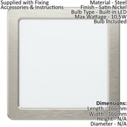 Loops Wall / Ceiling Flush Downlight Satin Nickel Spotlight 10.5W Built in LED in Metallics - thumbnail 2
