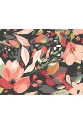 Origin Murals Flowing Flowers Wall Mural in Black - Size: W300 cm x H240 cm - thumbnail 2