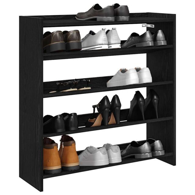 Berkfield Home Shoe Rack Black 80x25x81 cm Engineered Wood - Size: 80 x 25 x 81 cm - image 1