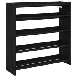 Berkfield Home Shoe Rack Black 80x25x81 cm Engineered Wood - Size: 80 x 25 x 81 cm - thumbnail 2
