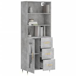 Berkfield Home Highboard Concrete Grey 69.5x34x180 cm Engineered Wood - thumbnail 1