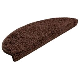 Berkfield Home Stair Mats 10 pcs 65x21x4 cm Brown - Size: Medium - thumbnail 3