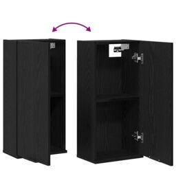 Berkfield Home Wall-mounted Cabinet Black Oak 32x20x67 cm Engineered Wood - Size: 32 x 20 x 67 cm - thumbnail 9