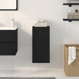 Berkfield Home Wall-mounted Cabinet Black Oak 32x20x67 cm Engineered Wood - Size: 32 x 20 x 67 cm - thumbnail 3