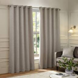 Paoletti Galaxy Velvet Chenille Eyelet Curtain Pair in Silver - Size: 229 cm width x 229 cm drop - thumbnail 2