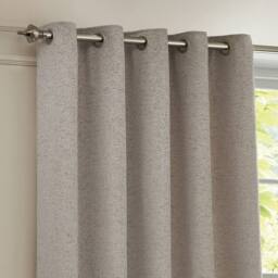 Paoletti Galaxy Velvet Chenille Eyelet Curtain Pair in Silver - Size: 229 cm width x 229 cm drop - thumbnail 3