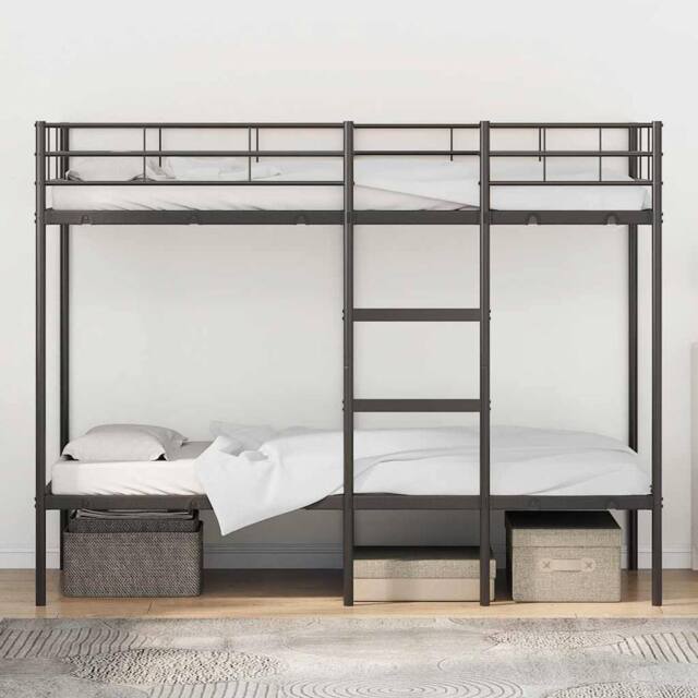 Berkfield Home Breathable Bunk Bed without Mattress Black 100x190 cm Steel - image 1